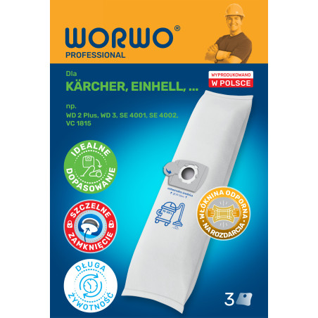 Worki do odkurzacza Kärcher, Einhell – WORWO UNIPROMB02