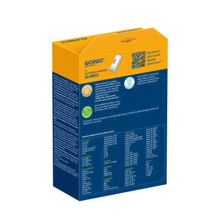 Worki do odkurzacza Electrolux, Kärcher – WORWO ELMB03