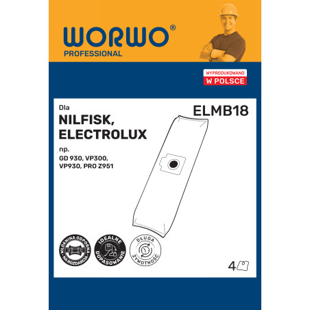 Worki do odkurzacza Nilfisk, Electrolux – WORWO ELMB18
