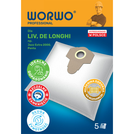 Worki do odkurzacza Liv, De Longhi – WORWO LVMB03