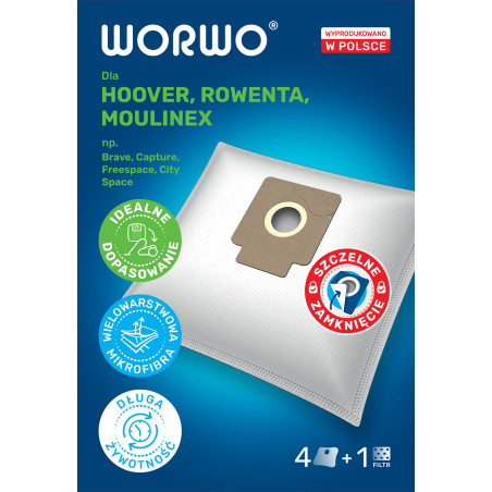 Worki do odkurzacza Hoover, Rowenta, Moulinex – WORWO HMB04