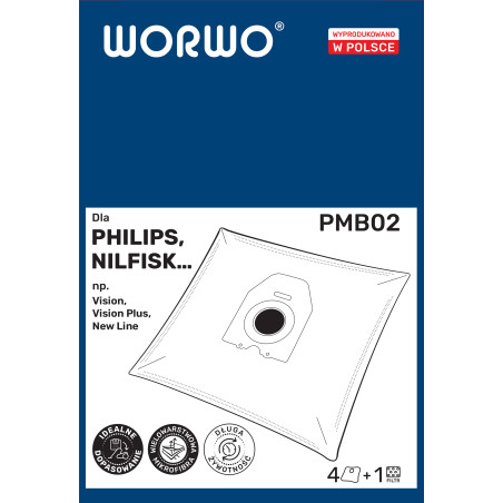 Worki do odkurzacza Philips, Nilfisk – WORWO PMB02