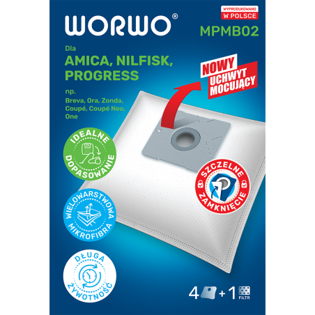 Worki do odkurzacza Amica, Nilfisk, Progress – WORWO MPMB02