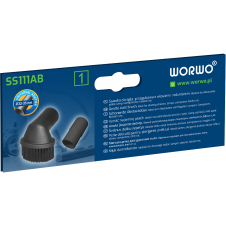Ssawka okrągła z włosiem do odkurzacza – WORWO SS111AB