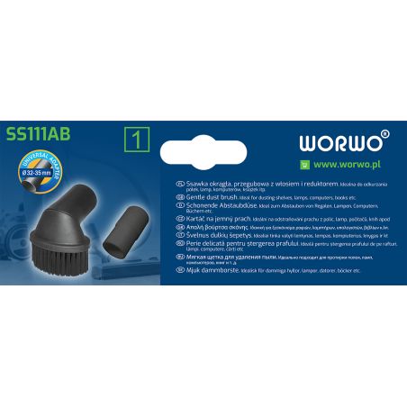 Ssawka okrągła z włosiem do odkurzacza – WORWO SS111AB
