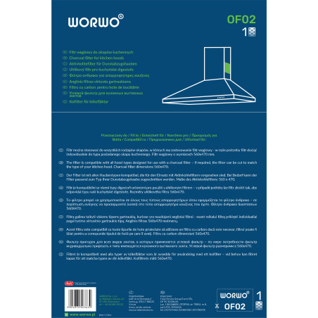 Filtr węglowy do okapu kuchennego – WORWO OF02